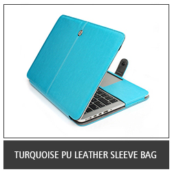 Turquoise PU Leather Sleeve Bag
